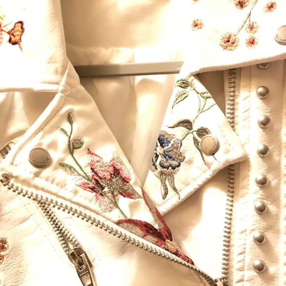 Floral Authentic Leather Jacket with lining - Picture 5 of 7